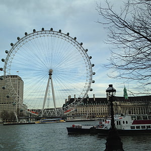 イギリス, ロンドン, イギリス, テムズ川, ホイール, 有名な場所, 観覧車