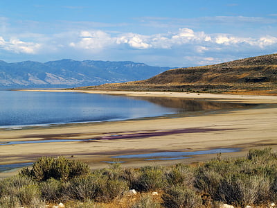 büyük Tuz Gölü, Utah, ABD, su, manzara, doğa, dağ