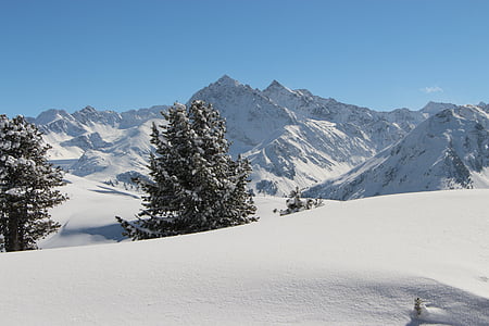 snow, mountains, powder snow, winter, austria, alpine, landscape