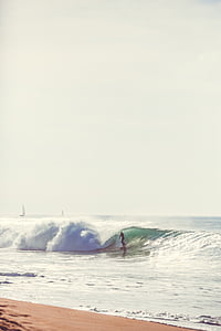 Playa, ola, persona que practica surf, Costa, arena, tropical, agua