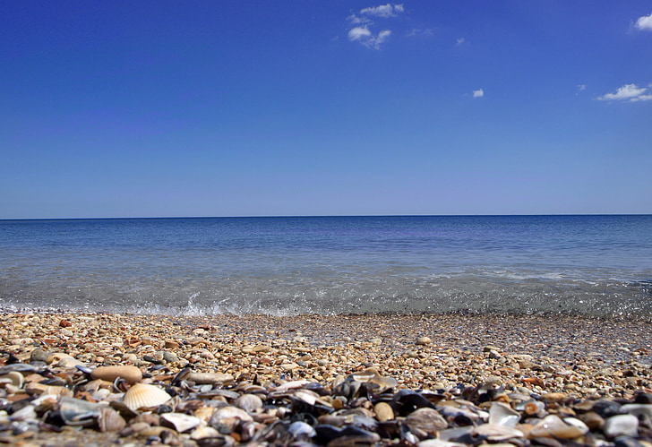 strand, steentjes, zee, stenen, water, glad, natuur