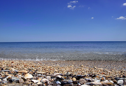 пляж, галька, мне?, камни, воды, гладкая, Природа