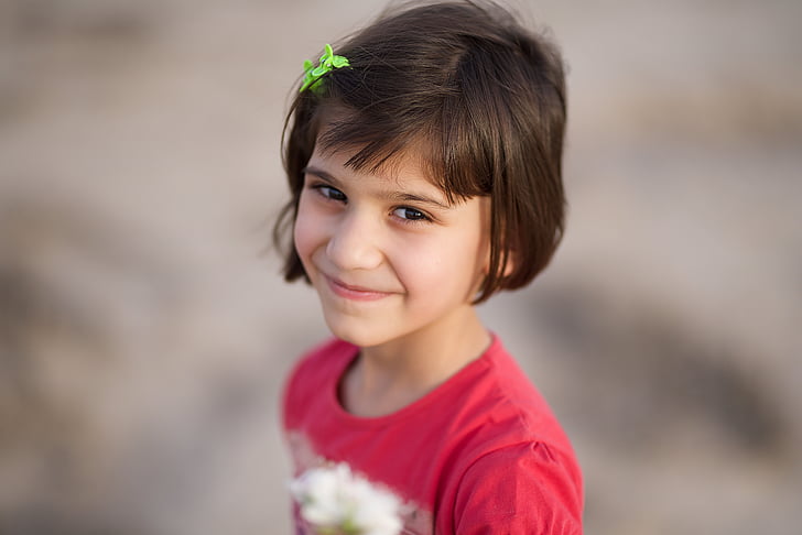 visage, Portrait, jeune fille, jeune, Smile, été, Irak