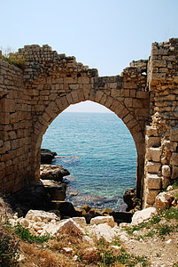 cabo anamur, Turquia, arco, mar, Castelo, parede, velha ruína