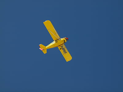 aircraft, sky, blue, yellow, flyer