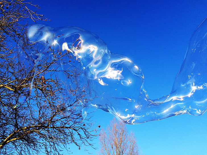 soap bubble, huge, colorful, large, wabbelig, iridescent, soapy water