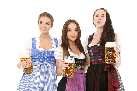homem, Baviera, vestidos casuais, folclore, mulher, mulheres, isolado