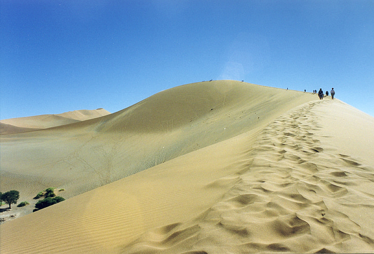 piasek, Dune, Pustynia, Afryka, Namibia, niebo, wydmy