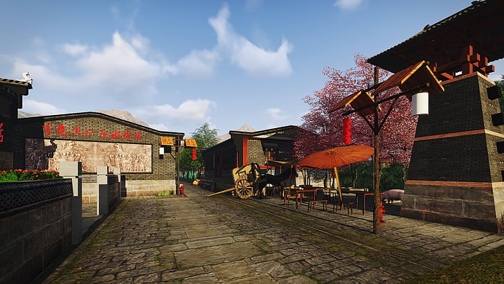 the ancient town, building renovation, design, effect picture
