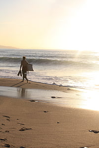 surf, Biarritz, praia, sol, Verão, noite, pôr do sol
