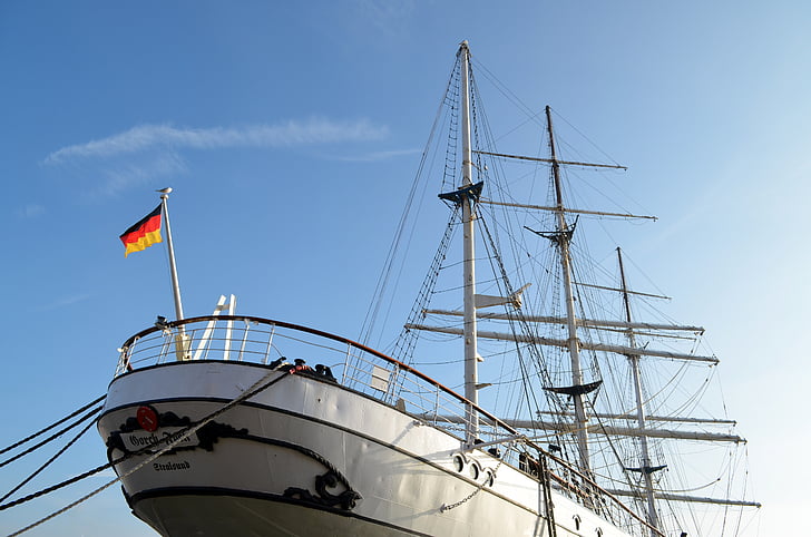 Gorch Fock 1, Segelschiff, Mast, Masten, Hafen, Schiff, Segeln