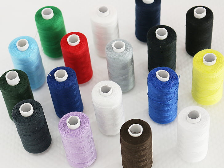 fil de cosir, costura, colors, multicolor, bobina, bobines, darning