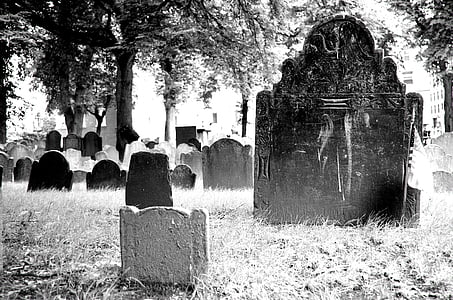 Friedhof, Amerika, USA, fällt, schwarz / weiß