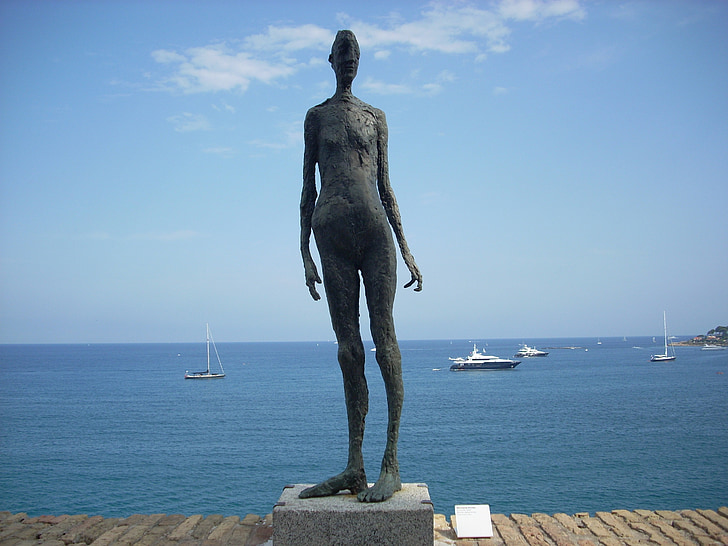 Antibes, mar, azul, Côte d'Azur, estátua, Museu