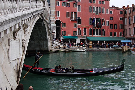 Benátky, Rialto, Itálie, kanál, Evropa, Most, Venezia