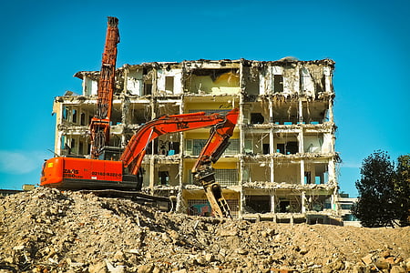 site, excavators, construction work, work, demolition, home, build