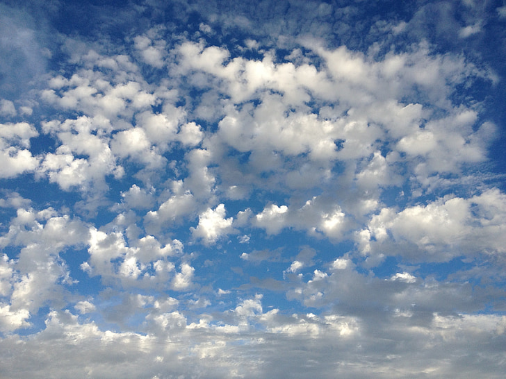 cloudscape, clouds, sky, blue, light, cloudy, day