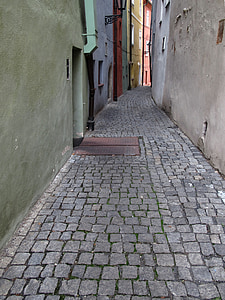 alley, narrow lane, old town, downtown, side street, old houses, building