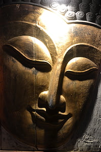 cabeza, Buda, budismo, estatua de, Tailandia, antigua, religión