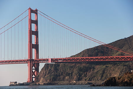 Golden gate-bron, San francisco, marin, landmärke, Pacific, vatten, Kalifornien