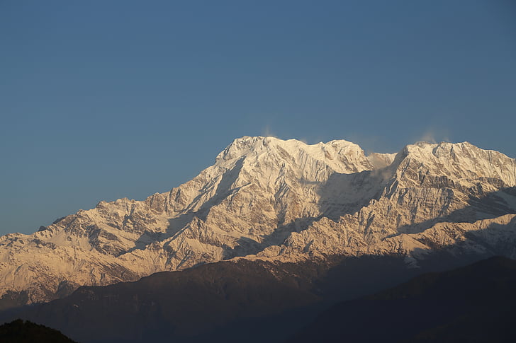 machhapuchre, muntanya, Nepal, paisatge, blanc, panoràmica, veure