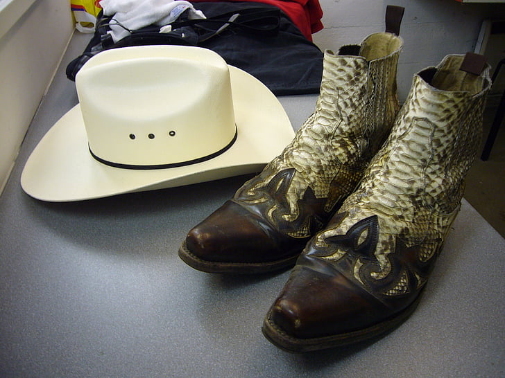 Vakarų, kaubojus, šalies, kepurė, laukinių Vakarų, batų, mados