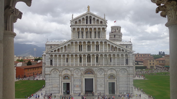 emlékmű, Pisa, Toszkána, Torre, működik, szín, csodák