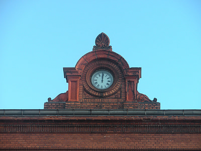 建筑, 火车站钟, 建筑部件, 砖, 时间, 小时, 丹麦