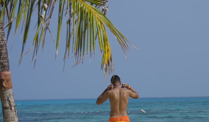 holiday, caribbean, sea, blue, sanandres, male, person