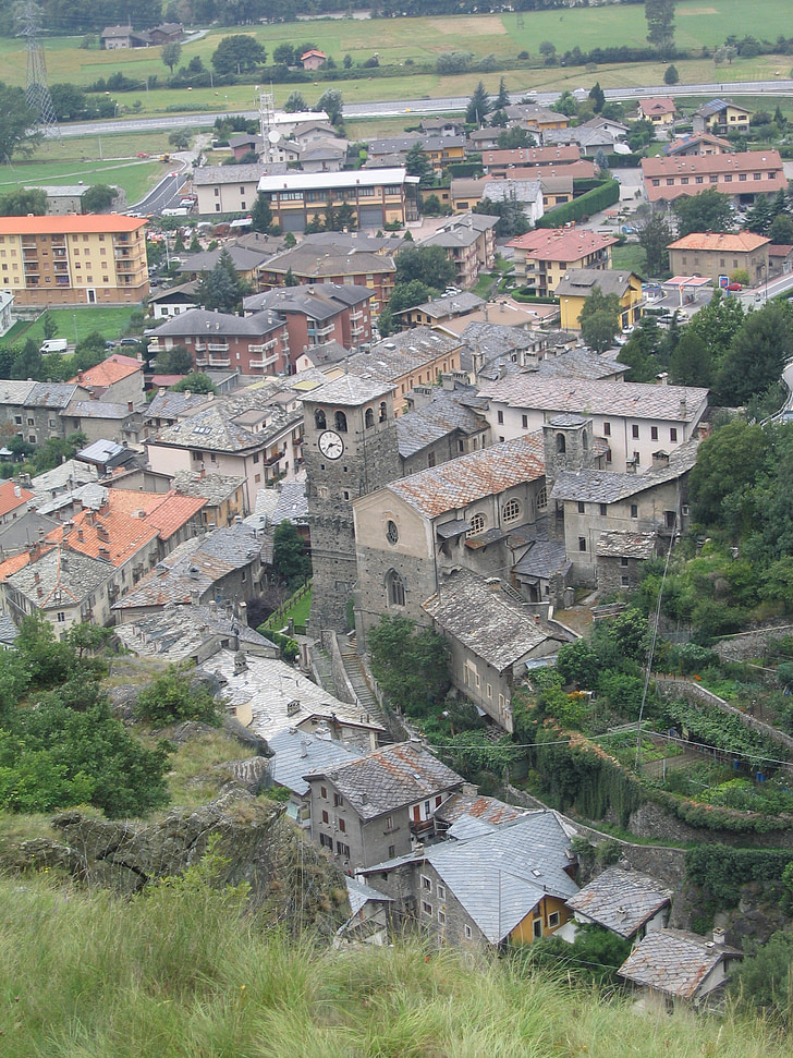 Castle, Val d'Aostan, linnat, näkymä