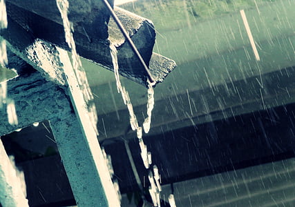 rain, rain drop, drops, blue, house, water, nature