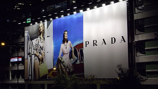 advertising, prada, billboard, advertisement, outdoor, women