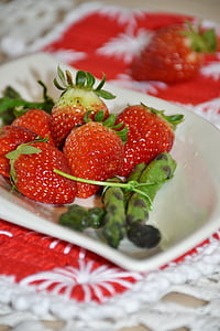 딸기, 달콤한, 레드, 맛 있는, 익은, 과일, 과일