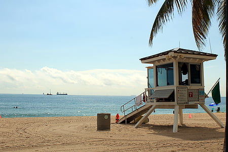 бдительность башня, Life guard., Башня охранников, Клируотер пляж, кабина жизнь, США, пляж