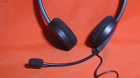 headset, microphone, technology, communication, headphones, equipment, cable