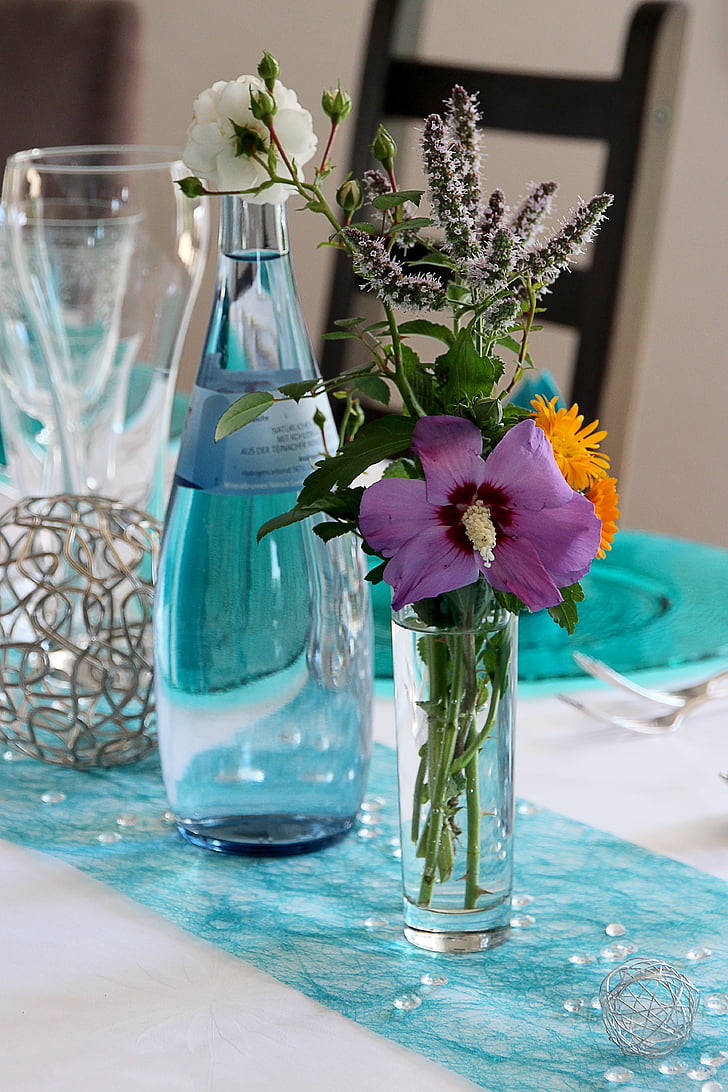 table decorations, flower, vase, decoration, blossom, bloom, still life