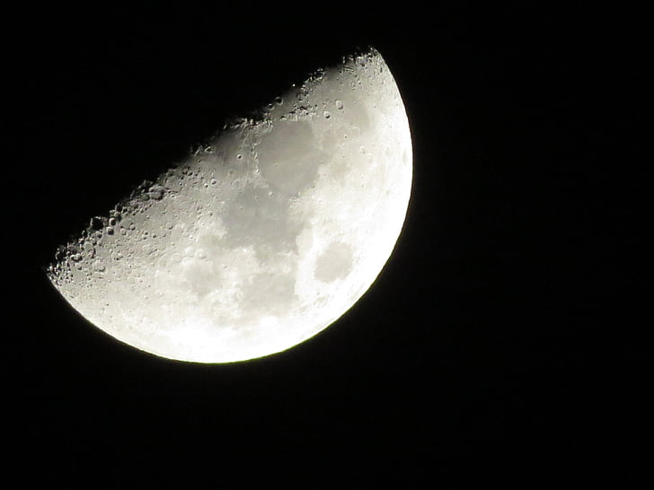 lua, lunar, Astronomia, céu, à noite
