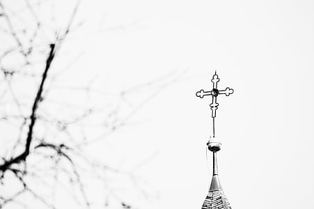 cross, church, symbol, building