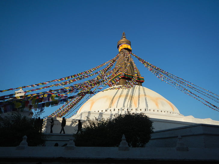stupa, Nepál, modliť sa, modlitebné vlajky, budhizmus, Kathmandu, chrám