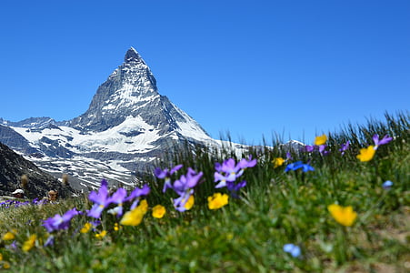 matterhorn, alpine, zermatt, mountains, gornergrat, valais, switzerland
