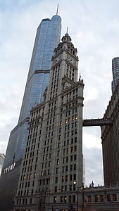 Trump, veža, Chicago, Trump tower, Architektúra, budova, mesto