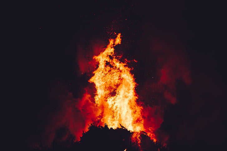 foc, fotos, flama, foguera, foguera, fosc, nit