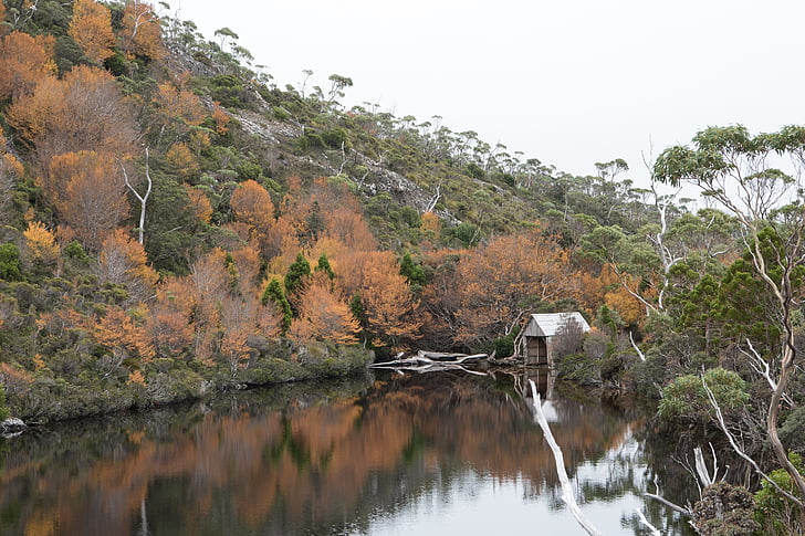 Lago del cráter, Tasmania, paisaje, naturaleza, al aire libre, Parque Nacional