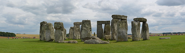 Stonehenge, Panorama, oblaky, Anglicko, Wiltshire, História, slávne miesto