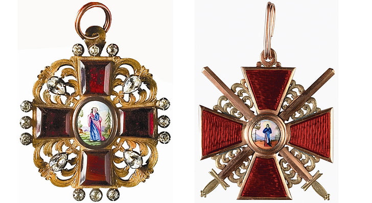 russian empire order, decoration, cross, crossed swords, royal award, imperial, russian order