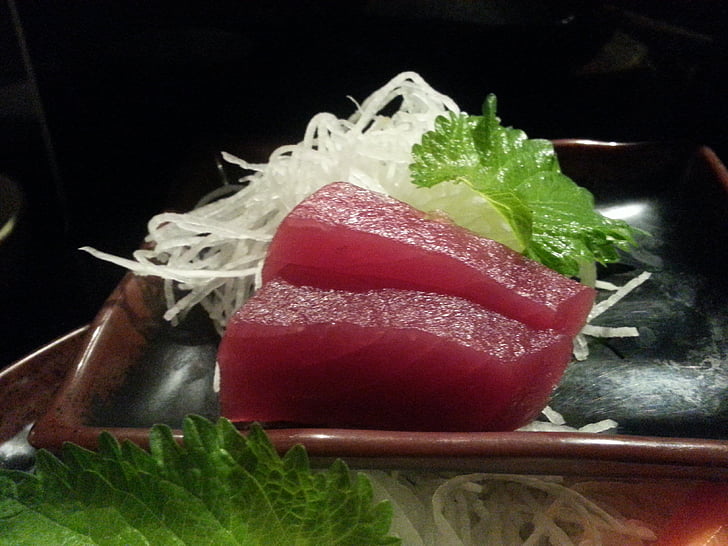 sushi, sashimi, Japonês, comida, atum, carne, vermelho