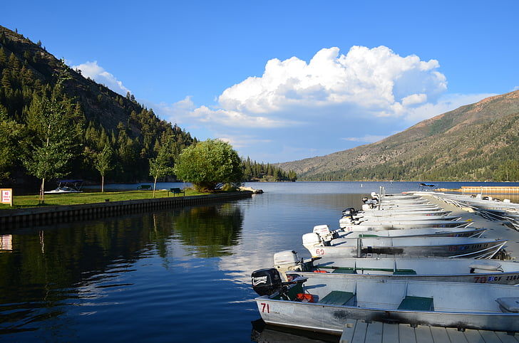 csónakok, hegyi, tó, Sierra nevada, természet, a szabadban, táj