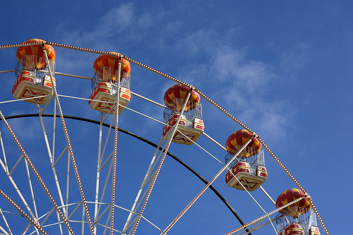 pariserhjul, blå himmel, hjulet, Sky, blå, Ferris, Park