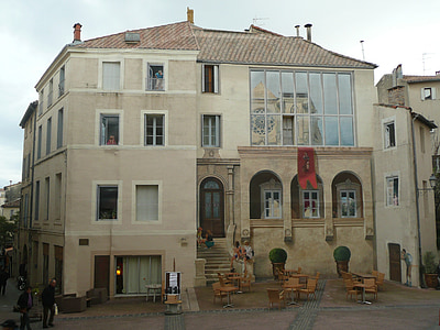 Montpellier, utca, épület, építészet, homlokzat, városi, kerület