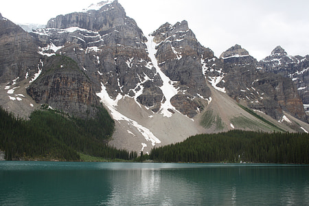 湖, 加拿大, 冰碛, 洛基山, 自然, 山, 艾伯塔省